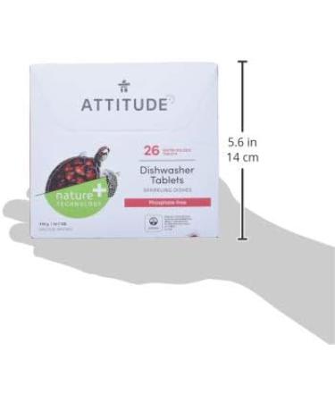 ATTITUDE Dishwasher Tablets - Plant-based, Mineral-based, Phosphate-free, Vegan, Cruelty-free, Unscented - 26 Count (Pack of 1) - Buy Online on GoSupps.com