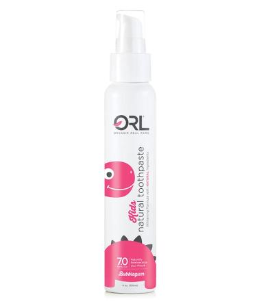 ORL Organic & Natural Bubblegum Toothpaste Kids A Natural Safe Formula Uniquely Created to Clean Your Child s Mouth  Helps Whiten Their Teeth  & Strengthen Tooth Enamel All Without Harmful Ingredients