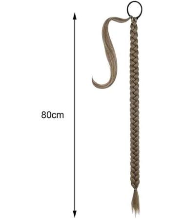 Ponytail Extension Braid Long Braid Ponytail Extension with Hair Tie 80CM Long Straight Wrap Around Ponytail Hair Extensions Natural Soft Synthetic Hairpieces for Women dark brown - Buy Online on GoSupps.com