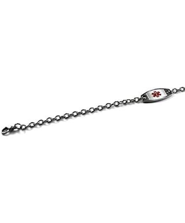 Engraved Gastric Bypass Medical Alert Bracelet - Small Light Stainless Steel with ID Card - International Shipping Available - Buy Online on GoSupps.com