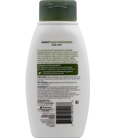 Aveeno Daily Moisturizing Body Wash with Soothing Oat Creamy Shower Gel Soap-Free and Dye-Free Light Fragrance 12 fl. oz - Buy Online on GoSupps.com