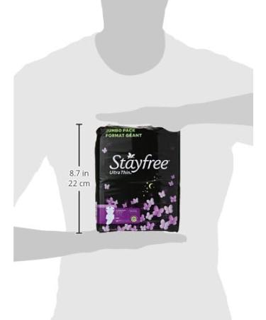 Stayfree Ultra Thin Overnight Pads with Wings - 40 Count Pack - Reliable Protection for Feminine Moisture Leaks and Periods - Buy Online on GoSupps.com