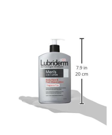 Lubriderm Men's 3-In-1 Moisturizing Body Lotion with Aloe | 16 fl. oz - Hydrating Formula for Men's Skin - Buy Online on GoSupps.com