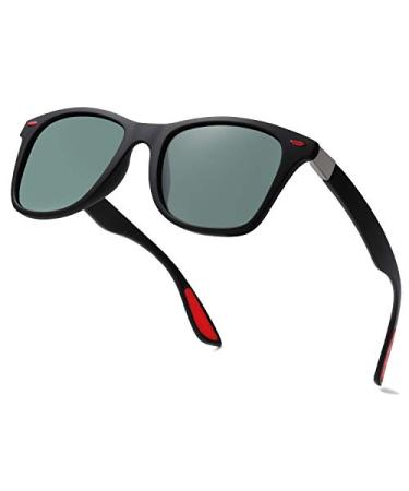 SOJOS Polarized Sports TR90 Sunglasses for Running Cycling Fishing Golf Driving SJ2101 C2 Black Frame/Turquoise Lens