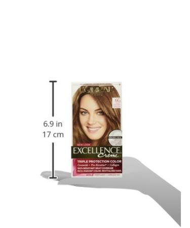 L'Oreal Excellence Creme 6G Light Golden Brown - Triple Protection Hair Color, 1 Application - Buy Online on GoSupps.com