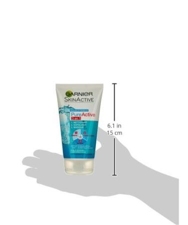 Garnier Pure Active 3-in-1 Facial Cleanser & Peeling Mask - Deep Clean Exfoliate Brighten - International Shipping Available - Buy Online on GoSupps.com