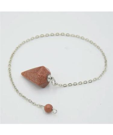 Buy Reiki Pendulum for Men & Women | Natural Stone Amulets | Amethyst & Lapis Lazuli | Meditation Tool | Hexagonal Crystal Gold Sand - Buy Online on GoSupps.com