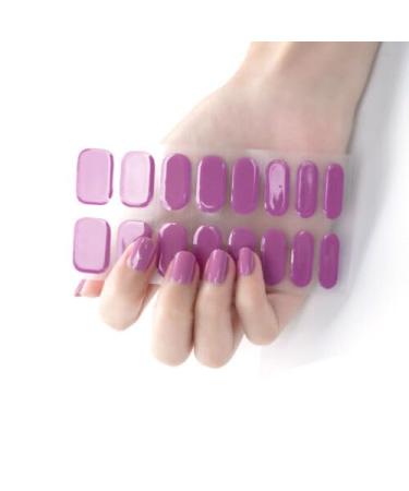 Cmeilau New UV Gel Nail Stickers Semi-Cured Gel Nail Stickers Gel Nail Films for Home DIY (Purple M)
