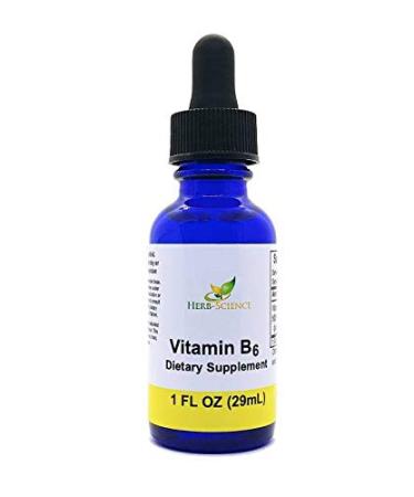 Herb-Science Liquid Vitamin B6 Drops - Pyridoxine Extract Dietary Supplement to Support Brain Function, Immunity, Nervous System, Heart Health, Metabolism - 500% DV, 36 Servings per Bottle - 1 fl. oz.