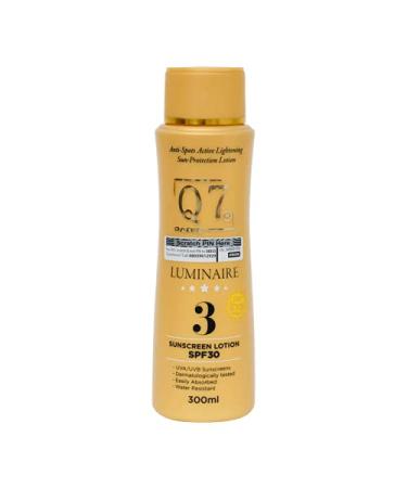 Q7Paris Luminaire Lotion 3| Anti-Spots Active Skin Lightening Sun (SPF30) Protection Lotion | Ultimate Skin Solution for Hydration Brightening helps to Restore Acne Scars - 300ml