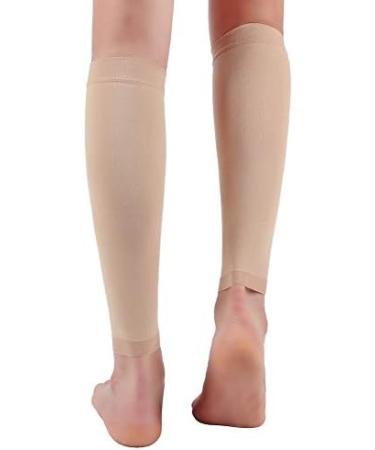 Halsy Women's Footless Compression Socks (20-30mmHg) - 2 Pairs for Swelling, Shin Splint, Varicose Veins - Medical Calf Compression Sleeve for Nurses & Maternity - Buy Online on GoSupps.com