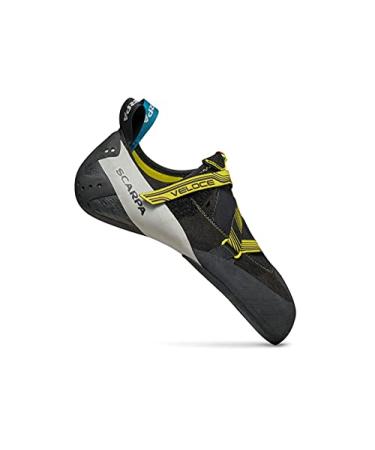 SCARPA Men's Veloce Rock Climbing Shoes for Gym Climbing Black/Yellow 7-7.5