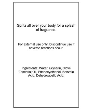 Clove Essential Oil Body Spray (Double Strength) 2 ounces Body Mist for Women with Clean Light & Gentle Fragrance Long Lasting Perfume with Comforting Scent for Men & Women Cologne with Soft 2 Fl Oz (Pack of 1) - Buy Online on GoSupps.com