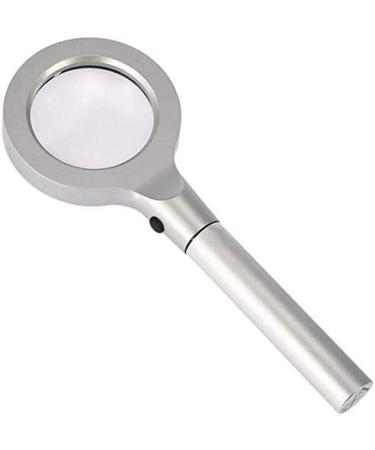 Magnifier Handheld 5X Optical Glass Magnifier with Metal Led Lamp Reading All Metal Frame Magnifying Glass Lofty Ambition