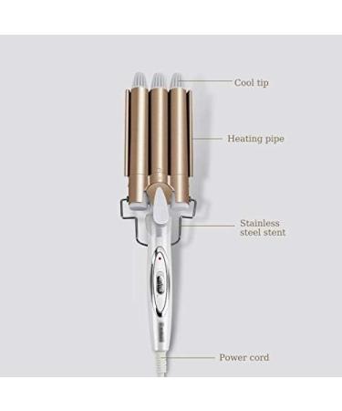 Professional Triple Barrel Curling Iron - Ceramic Hair Waver & Lightweight Portable Styling Tool for Beautiful Curls - Buy Online on GoSupps.com