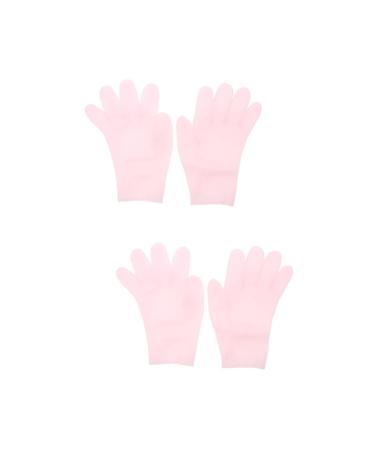 Healeved 2 Pairs Moisturizing Gloves - Exfoliating Hand Masks Softening Sleeping Gloves Dry Cracked Hand Mittens Hand Care Cream Gloves White Cotton Gloves Whitening Sebs Facial Mask Pink
