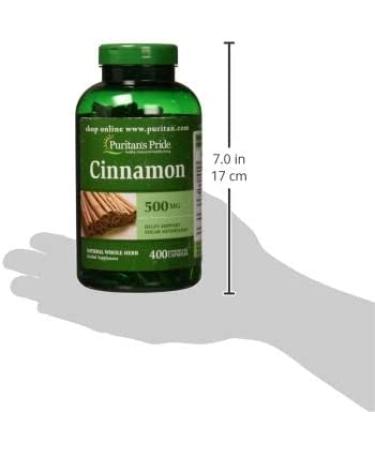 Cinnamon 500mg Capsules - Support Sugar Metabolism - 400 Count by Puritan's Pride - Buy Online on GoSupps.com