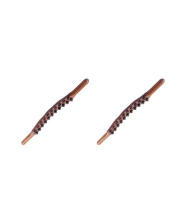 2 Set Wooden Gua Sha Scraping Massage Tool Length 58cm Portable for Body Legs Arms 2 Pieces (As Pictured)