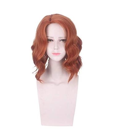 Buy Captain America Black Widow Wig - Scarlett Johansson Orange Wavy Synthetic Hair for Halloween Role Play - Buy Online on GoSupps.com