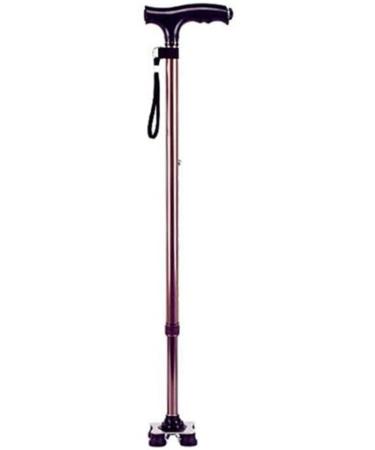 Telescopic Non Slip Crutches Crutches Elderly Crutch Four-legged LED Light Retractable Crutches Anti-slip Outdoors Crutches Stable Lightweight Mountaineering Sticks(Color:BLACK) for Arthritis Elderly Brown