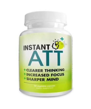 InstantATT - 7-in-1 Caffeine Free Nootropic All-Natural Brain Focus Memory Supplement (60 Capsules) 60 Count (Pack of 1)