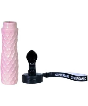 COPPERGANIC Hand Hammered Diamond Shaped Luxury Sipper Copper Water Bottle - Blush Pink - Buy Online on GoSupps.com