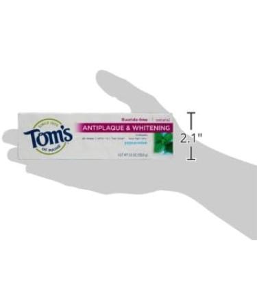 Tom's of Maine Fluoride-Free Antiplaque & Whitening Toothpaste, Peppermint 5.5 oz - Buy Online on GoSupps.com