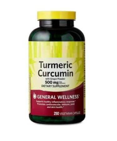 SEDLAV Turmeric Curcumin with Ginger Powder General Wellness Dietary Supplement Vegetarian Capsules 500 mg 250 Count + Sticker Designed for Routine-Based Wellness Integration