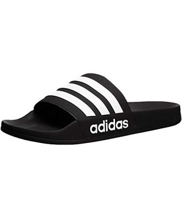 adidas Men's Adilette Shower Slide Black/White/Black 6