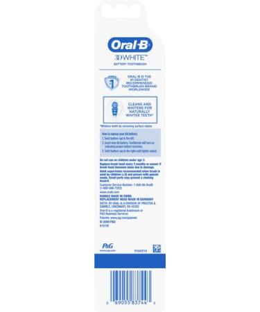 Oral-B 3D White Battery Powered Electric Toothbrush - Pack of 2 | Enhance Your Smile International Shipping Available - Buy Online on GoSupps.com