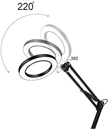 Lightweight Magnifying Glass Led Folding Long Arm Clip Eye Protection USB Reading Book Light Led Clip Magnifying Glass Electronic Maintenance Light/Black Lofty Ambition - Buy Online on GoSupps.com