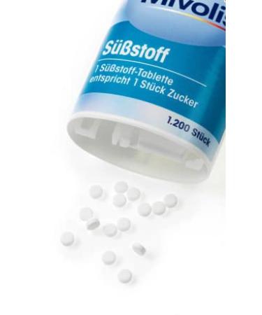 Mivolis Vegan Sweetener Tablets - Gluten & Color-Free 1 200 Pieces (72g) | Premium Sugar Alternative - Buy Online on GoSupps.com