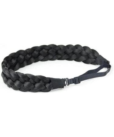 5 Strands Synthetic Hair Braided Headband Classic Chunky Wide Plaited Braids Elastic Stretch Hair Hairpiece Multicolor Headband Ladies Women Girl Beauty accessory (Brownish black) - Buy Online on GoSupps.com