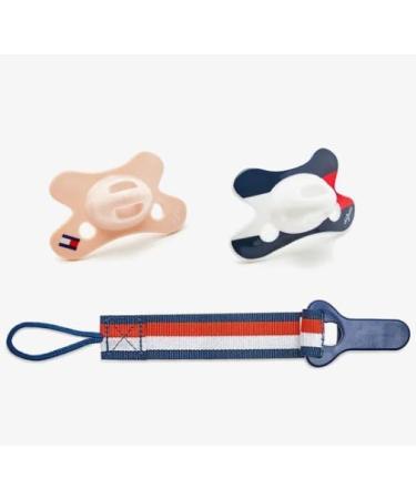 Tommy Hilfiger pacifier 2-pack with pacifier chain 0-6 months (Pink Breeze)