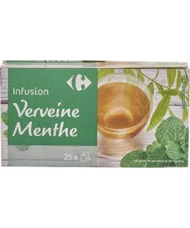 Infusion verveine menthe Carrefour les 75 bags of 13 g tea verbena mint 75 bags of 13 g each