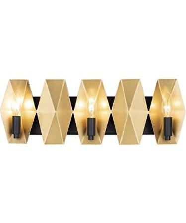 Malone 3-Lt ADA Bath Fixture - Stylish Matte Black & French Gold - International Shipping Available - Buy Online on GoSupps.com