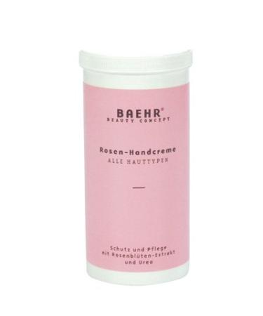 Baehr Rose Hand Cream with rose petal extract and urea protection and care 450ml with dispenser 450 ml (1 pack)