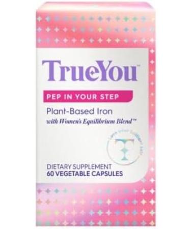 TrueYou Pep in Your Step Plant-Based Iron Supplement with B12, Folate & Vitamin C - 60 Vegetable Capsules - Buy Online on GoSupps.com