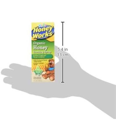 HoneyWorks Cough Syrup for Kids - Organic Honey Dark Honey Ivy Leaf Extract Vitamin C & Zinc | Soothes Cough & Throat Irritation - 4 Oz - Buy Online on GoSupps.com