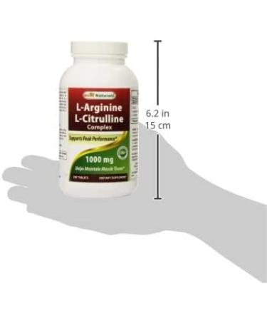 Best Naturals L-Arginine L-Citrulline Complex Tablets - 250 Count Pack - Premium Nitric Oxide Booster Supplement - Buy Online on GoSupps.com