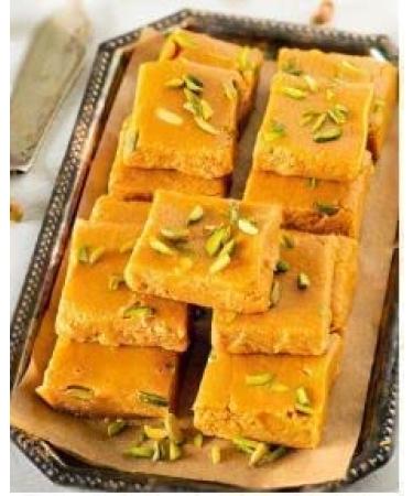 Two Different Types Of Delicious Indian Traditional Sweets Best Gift For All Occasions Raksha Bandhan Ganesh Chaturthi Treat For Family & Friends (2 375g Each) (Besan Burfi)