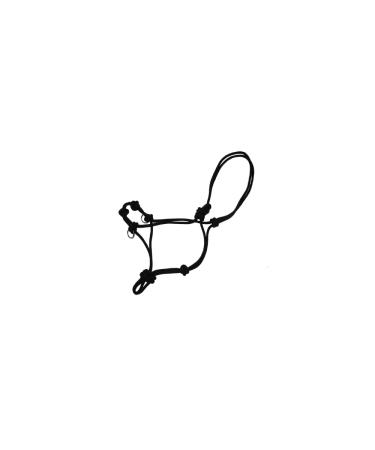 New The Epic Animal Side Pull Rope Halter Horse Black w/o Lead Black