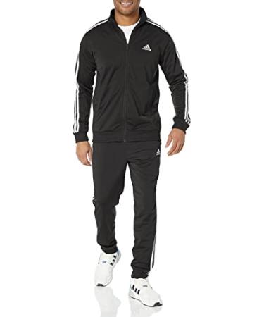 adidas Mens Sportswear Basic 3-stripes Tricot Track Suit Large Black - Buy Online on GoSupps.com