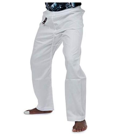 Karate Pants by Ronin - Poly/Cotton Light Weight Martial Arts Pants with Elastic Waist White 5
