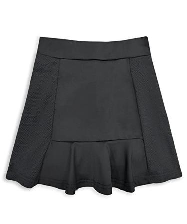 AOBUTE Girl's Athletic Skirts with Mesh Shorts Performance Skorts 5-12 Years 5-6 Years A-black