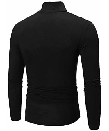 Men's Slim Fit Black Turtleneck Sweater | Casual Long Sleeve Top | Breathable & Cozy | Medium - Buy Online on GoSupps.com