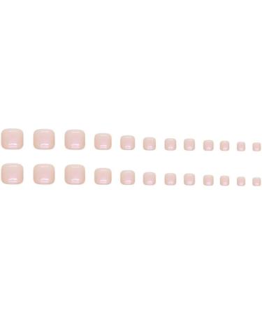 SINLOV Square Fake Toenails Nude Pink Print on False Toe Nails Short Full Cover False Artificial Toenails Nails for Women and Girls - Buy Online on GoSupps.com