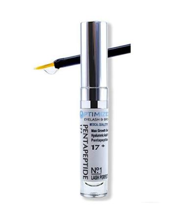 OPTIMIZED Eyelash and Eyebrow Growth Serum with Medical Strength Pentapeptide 17 & Hyaluronic Acid Max for Thicker  Darker  Longer Lashes & Brows in 60 Days 0.14 Fl Oz (Pack of 1)