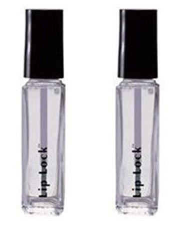 Lip Lock Clear Lipstick Sealer with Brush Applicator .25 oz. by Beauty Glamour - 2 Pack