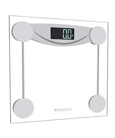 Malama Digital Body Weight Bathroom Scale, Weighing Scale with Step-On Technology, LCD Backlit Display, 400 lbs Accurate Weight Measurements, Silver